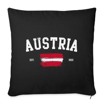 Emblème du drapeau du patrimoine autrichien - Housse de coussin décorative 45 x 45 cm - noir - Devant