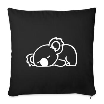 Koala Sketch - Motif animal minimaliste mignon - Housse de coussin décorative 45 x 45 cm - noir - Devant