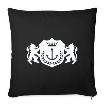 Armoiries de l’ancre royale - Housse de coussin décorative 45 x 45 cm - noir - Devant
