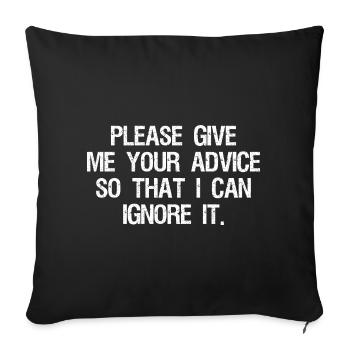 please give me your advice so that I can Ignore - Sofa pillowcase 17,3'' x 17,3'' (45 x 45 cm) - black - Front