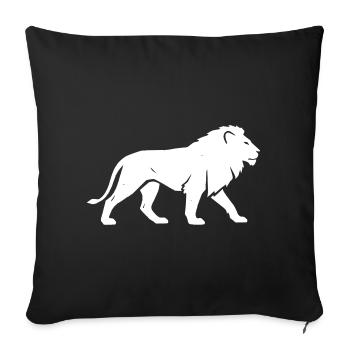 Lion Silhouette Safari Africa Vector - Sofa pillowcase 17,3'' x 17,3'' (45 x 45 cm) - black - Front