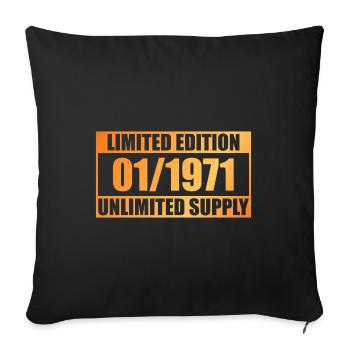 55e anniversaire édition limitée - ꝏ Approvisionnement 01/1971 - Housse de coussin décorative 45 x 45 cm - noir - Devant
