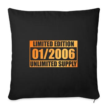20e anniversaire édition limitée - ꝏ Approvisionnement 01/2006 - Housse de coussin décorative 45 x 45 cm - noir - Devant