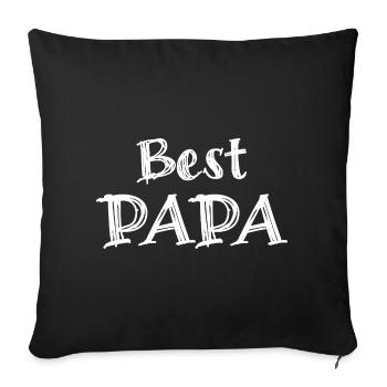 Best Papa Typography White on Black - Sofa pillowcase 17,3'' x 17,3'' (45 x 45 cm) - black - Front