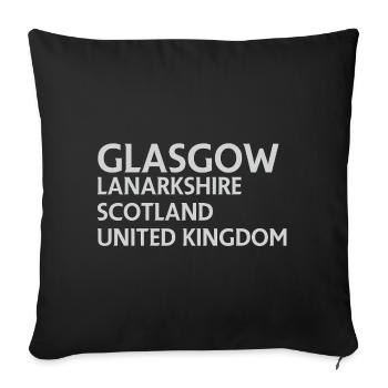 Glasgow – Scotland Textdesign - Housse de coussin décorative 45 x 45 cm - noir - Devant