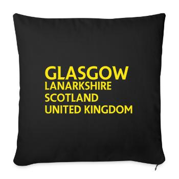 Glasgow – Scotland Textdesign - Sofa pillowcase 17,3'' x 17,3'' (45 x 45 cm) - black - Front