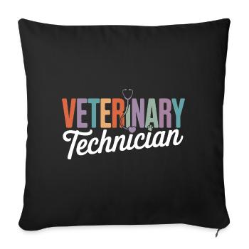 Tiermedizinischer Techniker Regenbogen-Logo - Sofakissenbezug 45 x 45 cm - Schwarz - Vorne
