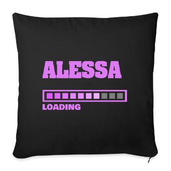 ALESSA - Housse de coussin décorative 45 x 45 cm - noir - Devant