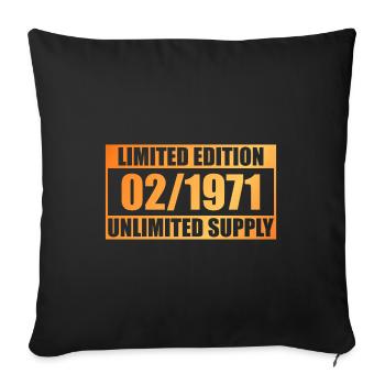55e anniversaire édition limitée - ꝏ Fourniture 02/1971 - Housse de coussin décorative 45 x 45 cm - noir - Devant
