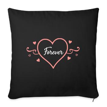 Heart Pink Valentine's Day Gift Valentine's Day - Sofa pillowcase 17,3'' x 17,3'' (45 x 45 cm) - black - Front