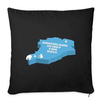 Greenland is not for sale (3D edition) - Sofa pillowcase 17,3'' x 17,3'' (45 x 45 cm) - black - Front