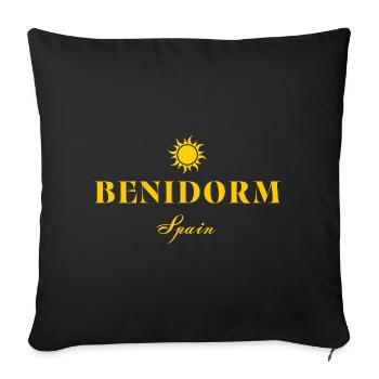 Benidorm Sun Retro Logo - Sofa pillowcase 17,3'' x 17,3'' (45 x 45 cm) - black - Front