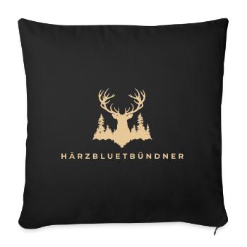 Härzbluetbündner - Housse de coussin décorative 45 x 45 cm - noir - Devant