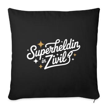 Superheldin In Zivil Superhero Superhelden Kostüm - Sofakissenbezug 45 x 45 cm - Schwarz - Vorne