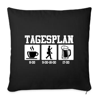 Postman DAILY SCHEDULE Parcel Deliverer Funny - Sofa pillowcase 17,3'' x 17,3'' (45 x 45 cm) - black - Front