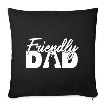 Friendly Dad Silhouette Fatherhood Art - Sofa pillowcase 17,3'' x 17,3'' (45 x 45 cm) - black - Front