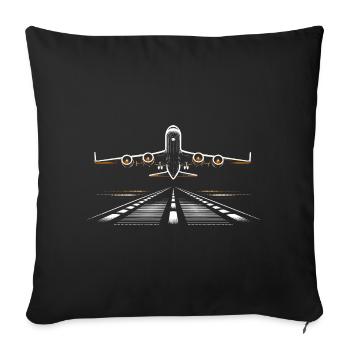 Pilote de vol d’avion Airplane Airline - Housse de coussin décorative 45 x 45 cm - noir - Devant