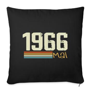 Mai 1966 - Housse de coussin décorative 45 x 45 cm - noir - Devant
