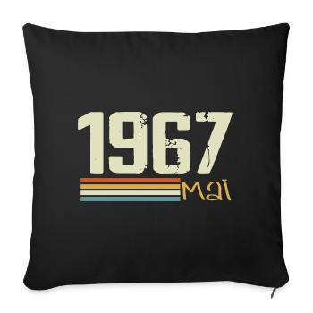 Mai 1967 - Housse de coussin décorative 45 x 45 cm - noir - Devant