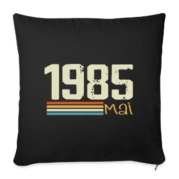 Mai 1985 - Housse de coussin décorative 45 x 45 cm - noir - Devant