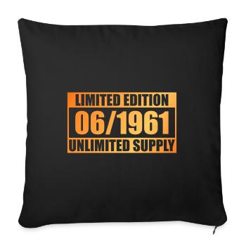 65e anniversaire Édition Limitée - ꝏ Approvisionnement 06/1961 - Housse de coussin décorative 45 x 45 cm - noir - Devant