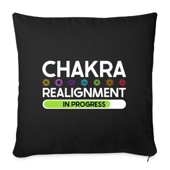 Chakra Alignment - Energy in Flow - Sofa pillowcase 17,3'' x 17,3'' (45 x 45 cm) - black - Front