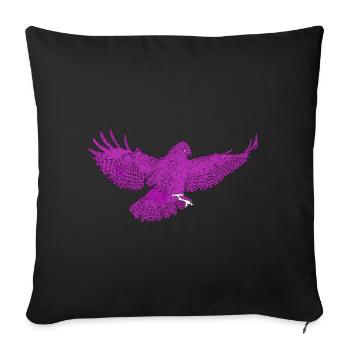 Greifvogel im Flug, Andersfarbig - Sofakissenbezug 45 x 45 cm - Schwarz - Vorne