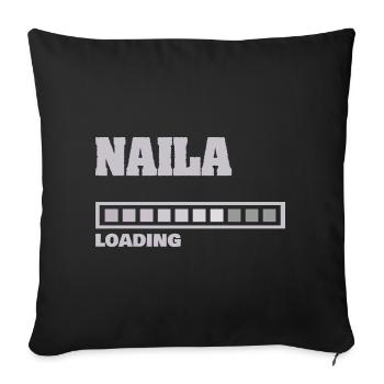 Naila als Geburt - Sofakissenbezug 45 x 45 cm - Schwarz - Vorne