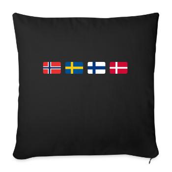 SCANDINAVIAN FLAGS - Sofa pillowcase 17,3'' x 17,3'' (45 x 45 cm) - black - Front