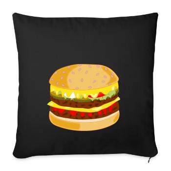 hamburger - Housse de coussin décorative 45 x 45 cm - noir - Devant