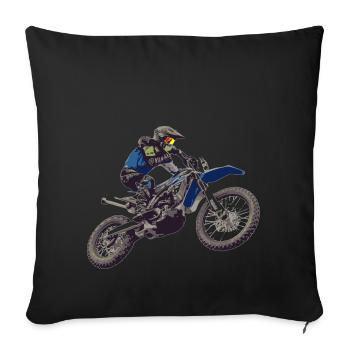 Motocross - Sofa pillowcase 17,3'' x 17,3'' (45 x 45 cm) - black - Front