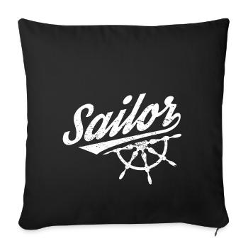 Funny Sail Sailing Sailor Shirt Sailor - Sofa pillowcase 17,3'' x 17,3'' (45 x 45 cm) - black - Front