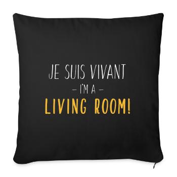 I'm A Living Room - White Yellow - Sofa pillowcase 17,3'' x 17,3'' (45 x 45 cm) - black - Front
