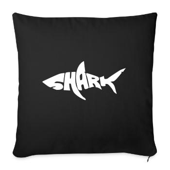 Requin requin animal sous-marin - Housse de coussin décorative 45 x 45 cm - noir - Devant