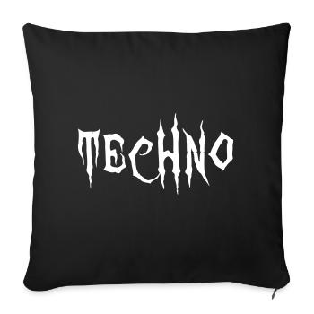 Techno Schriftzug Horror Böse Harder Styles - Sofakissenbezug 45 x 45 cm - Schwarz - Vorne