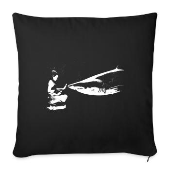 Hai Hais Intrépide Yoga - Housse de coussin décorative 45 x 45 cm - noir - Devant