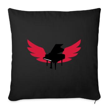 Piano / Klavier - Housse de coussin décorative 45 x 45 cm - noir - Devant