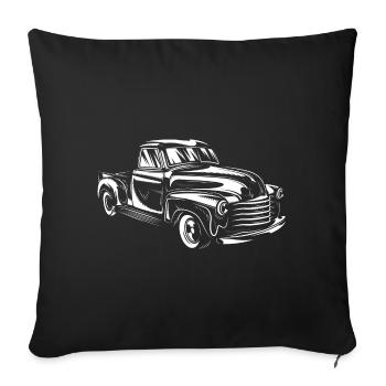 voiture classique 01 modèle de voiture classique huile de nitro rétro - Housse de coussin décorative 45 x 45 cm - noir - Devant