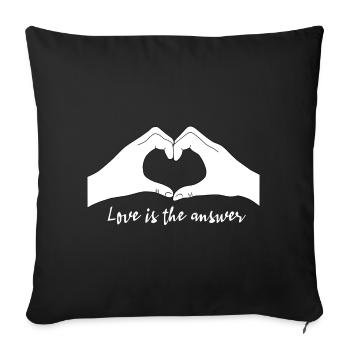 la langue des signes l'amour est la réponse la langue des signes - Housse de coussin décorative 45 x 45 cm - noir - Devant