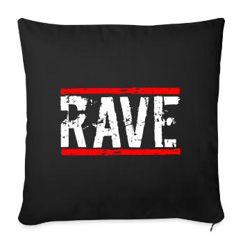 Rave Techno - Sofakissenbezug 45 x 45 cm - Schwarz - Vorne