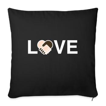 Love against racism - Sofa pillowcase 17,3'' x 17,3'' (45 x 45 cm) - black - Front