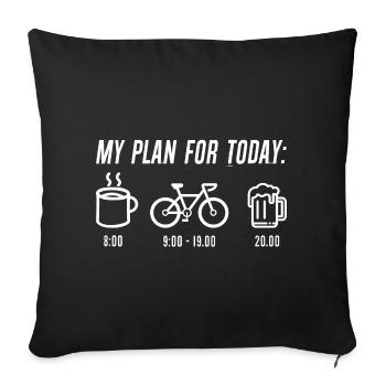 Plan Today: Coffee Cycle Cheers - Sofa pillowcase 17,3'' x 17,3'' (45 x 45 cm) - black - Front
