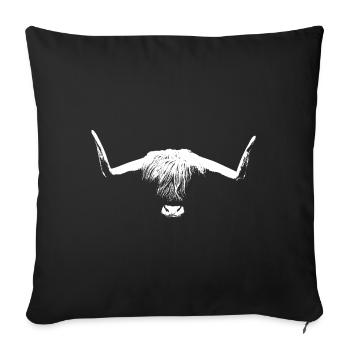 Chef d'un bétail des Highlands - Housse de coussin décorative 45 x 45 cm - noir - Devant