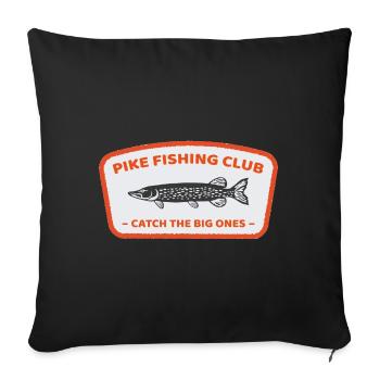 Cadeau rétro d'ange de club de pêche de brochet cool - Housse de coussin décorative 45 x 45 cm - noir - Devant