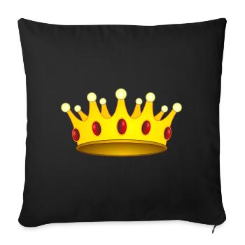 Crown for king or queen - Sofa pillowcase 17,3'' x 17,3'' (45 x 45 cm) - black - Front