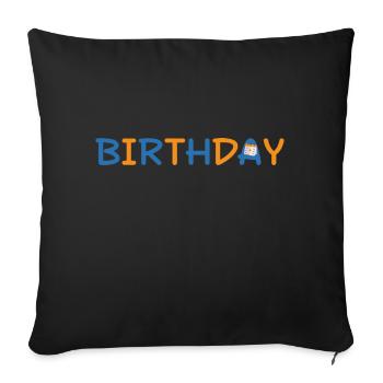 Birthday - Sofa pillowcase 17,3'' x 17,3'' (45 x 45 cm) - black - Front
