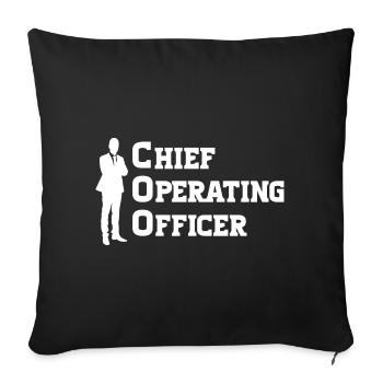 COO - Chief Operating Officer - Housse de coussin décorative 45 x 45 cm - noir - Devant