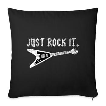 Rock Gitarrist Gitarre Heavy Metal Geschenk Shirt - Sofakissenbezug 45 x 45 cm - Schwarz - Vorne