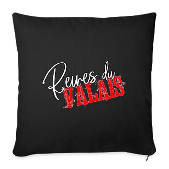 Vache d'hérens, eringer ,Reines du Valais - Housse de coussin décorative 45 x 45 cm - noir - Devant
