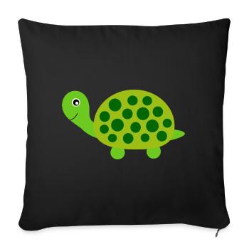 Turtle Turtles - Sofa pillowcase 17,3'' x 17,3'' (45 x 45 cm) - black - Front